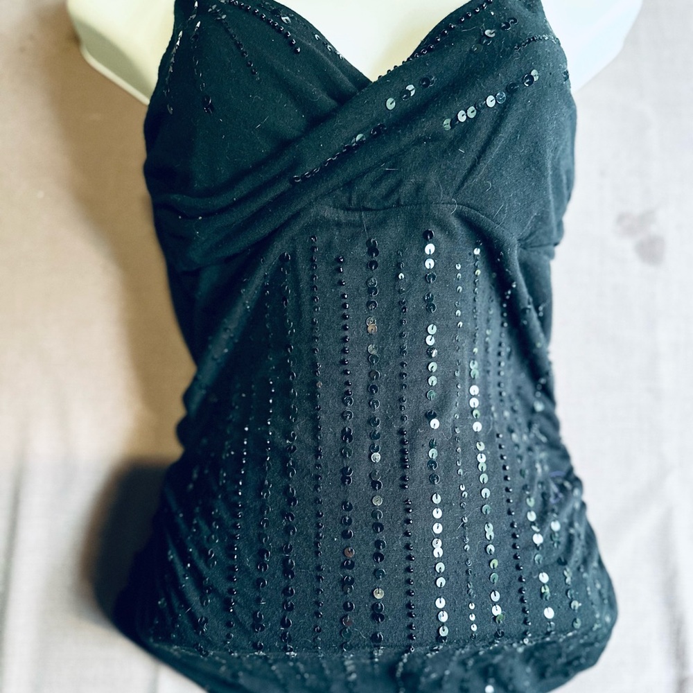Black Sequin Women's Top